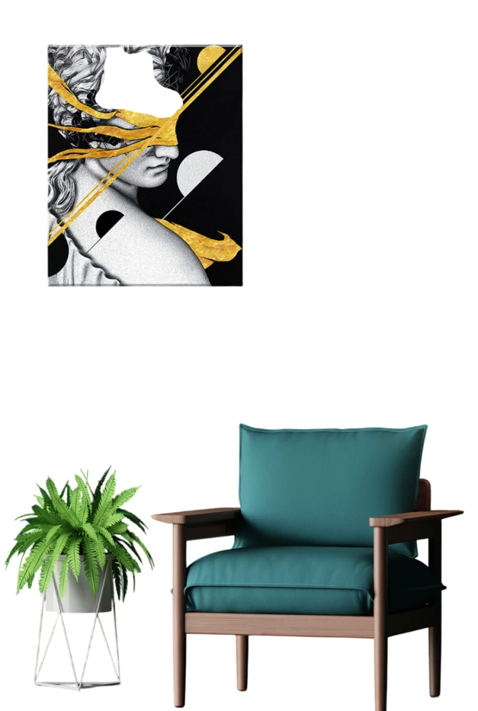 Nummeriertes Gemälde mit Blattgold - Kunst