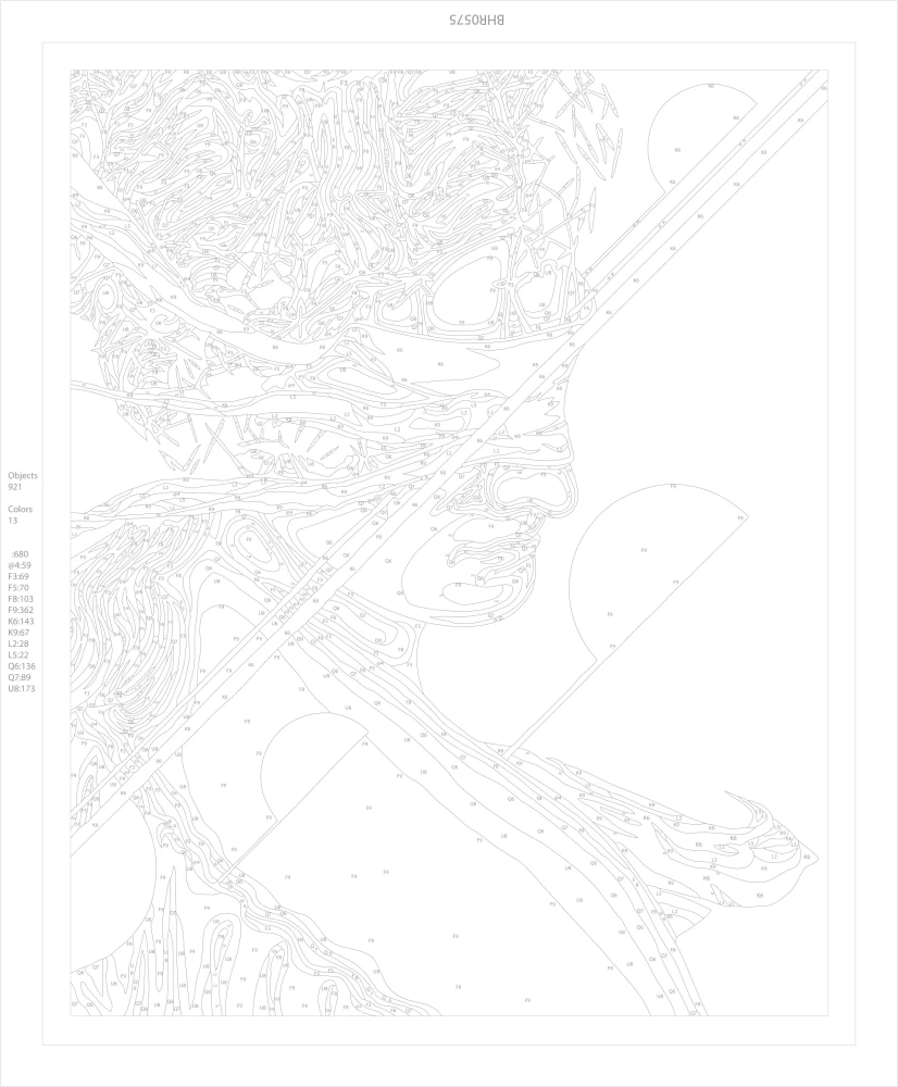 Nummeriertes Gemälde mit Blattgold - Kunst