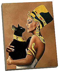 Numerių paveikslas su auksine folija - Egipto Karalienė