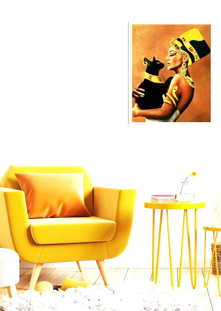 Numerių paveikslas su auksine folija - Egipto Karalienė