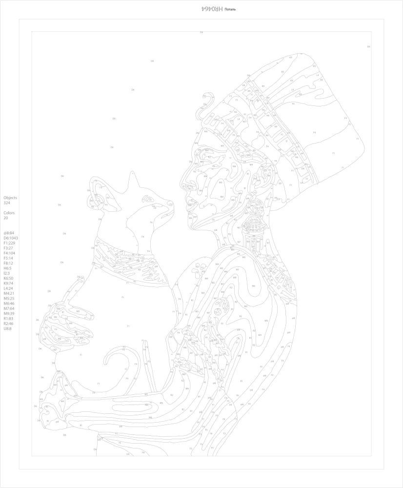 Numerių paveikslas su auksine folija - Egipto Karalienė