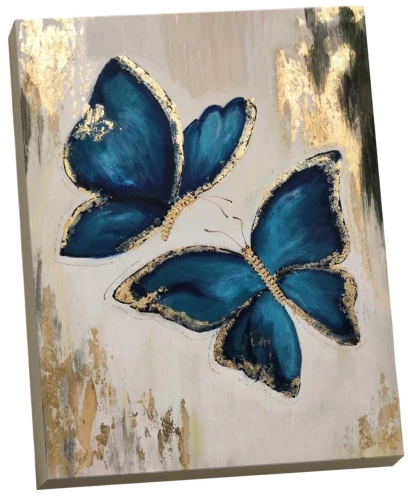 Paveikslas pagal numerius su auksavimu - Mėlynos drugeliai