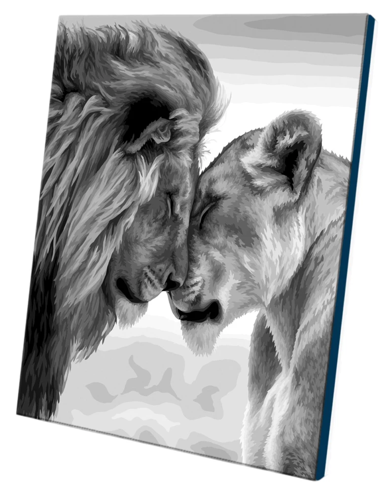 Numerių paveikslas su švytinčia dažų - Liūto meilė