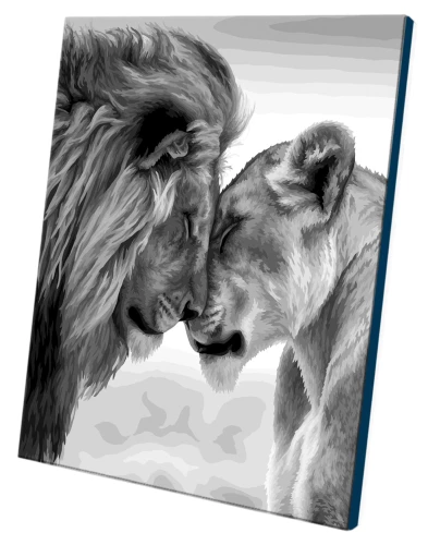 Numerių paveikslas su švytinčia dažų - Liūto meilė