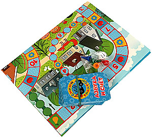 Interactive Board Game - Blue Tractor. Alphabet and Counting