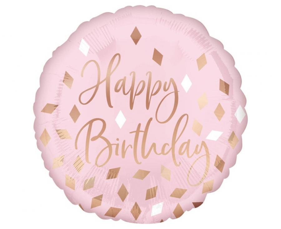 Foil Balloon - Happy Birthday, Pink