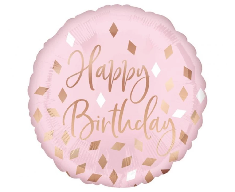 Folienballon - Happy Birthday, pink