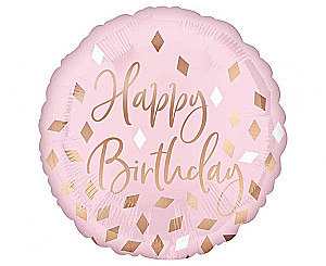 Folienballon - Happy Birthday, pink