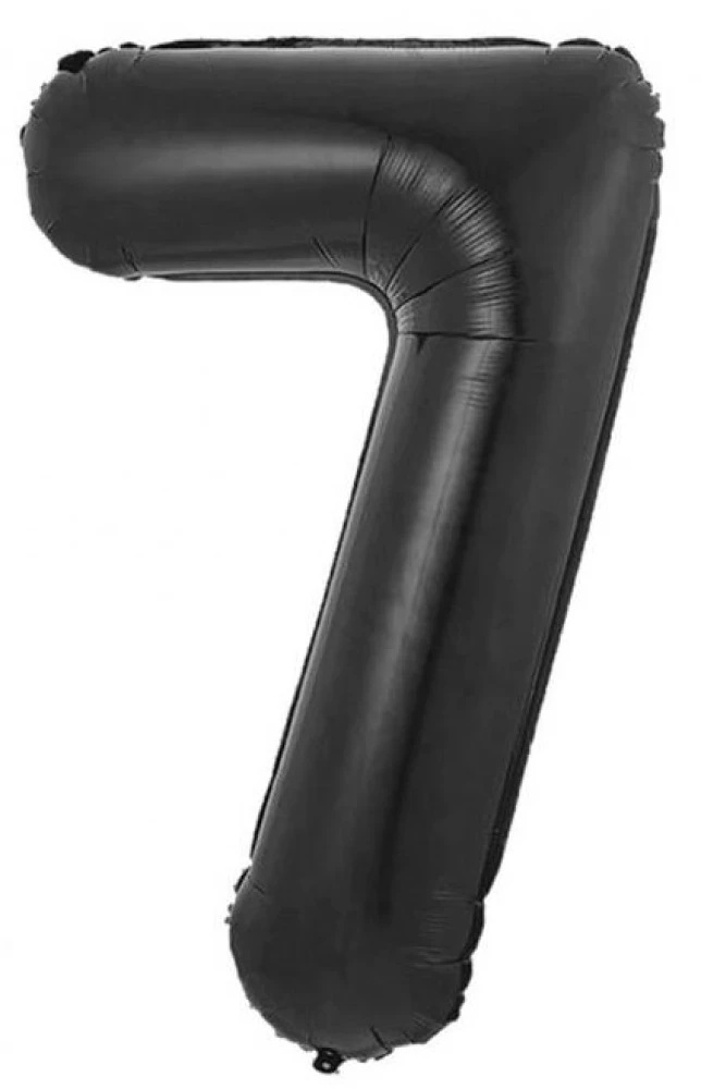 Foil number balloon 7, matte black, 85 cm