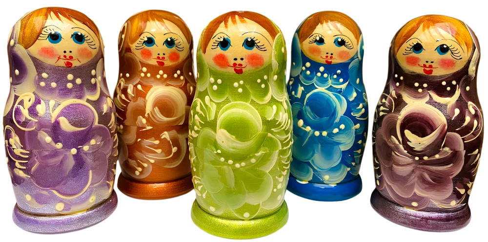 Matrioszka - Bojarynia Wiatska, 5 lalek, w asortymencie