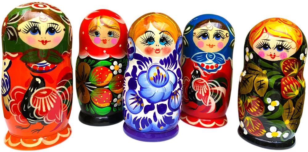 Matrioszka - Bojarynia Wiatska, 5 lalek, w asortymencie