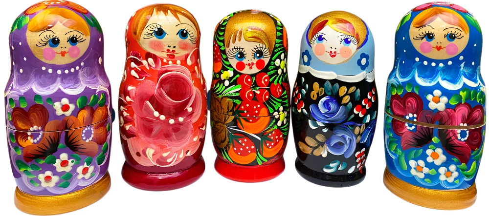 Matrioszka - Bojarynia Wiatska, 5 lalek, w asortymencie