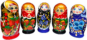 Matrioszka - Bojarynia Wiatska, 5 lalek, w asortymencie