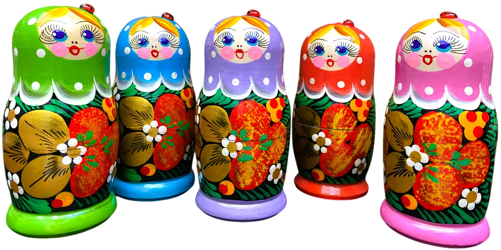 Matrioszka - Bojarynia Wiatska, 5 lalek, w asortymencie
