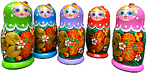 Matrioszka - Bojarynia Wiatska, 5 lalek, w asortymencie