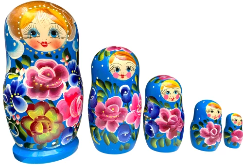 Matrioszka - Kwiatowa bojarzyna, 5-elementowa