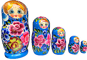 Matrioszka - Kwiatowa bojarzyna, 5-elementowa