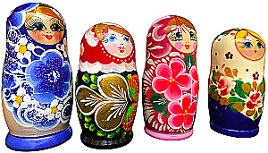 Matrioszka - Wiatka piękność, 3 laleczki, w asortymencie