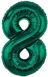 Folienballon-Zahl 8, grün, 85 cm