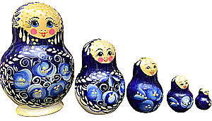 Matrioszka - Bojaryna Wiacka. Pękata, 5 lalek, w asortymencie