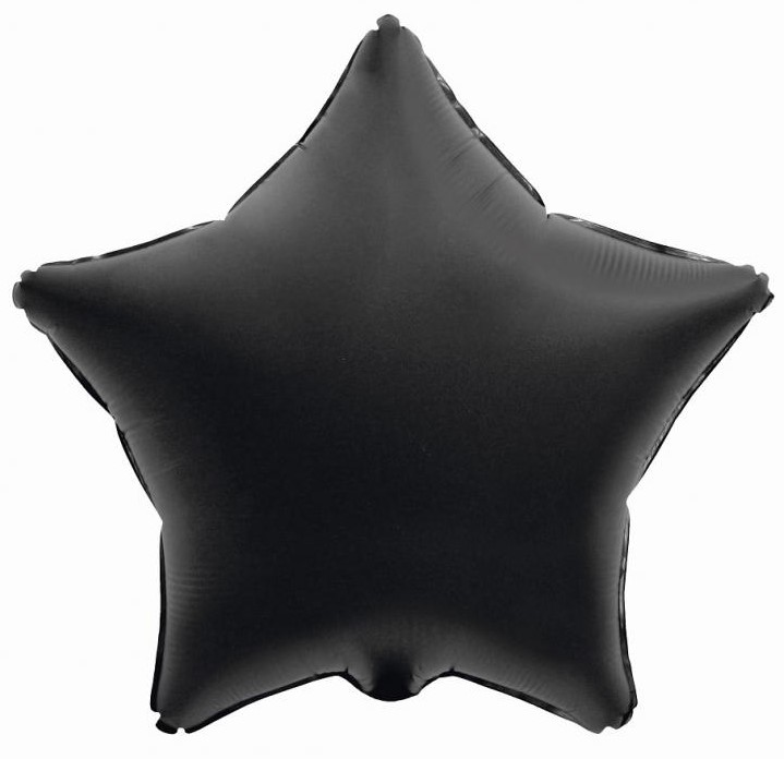 Foil Balloon - Star, Matte Black, 19"