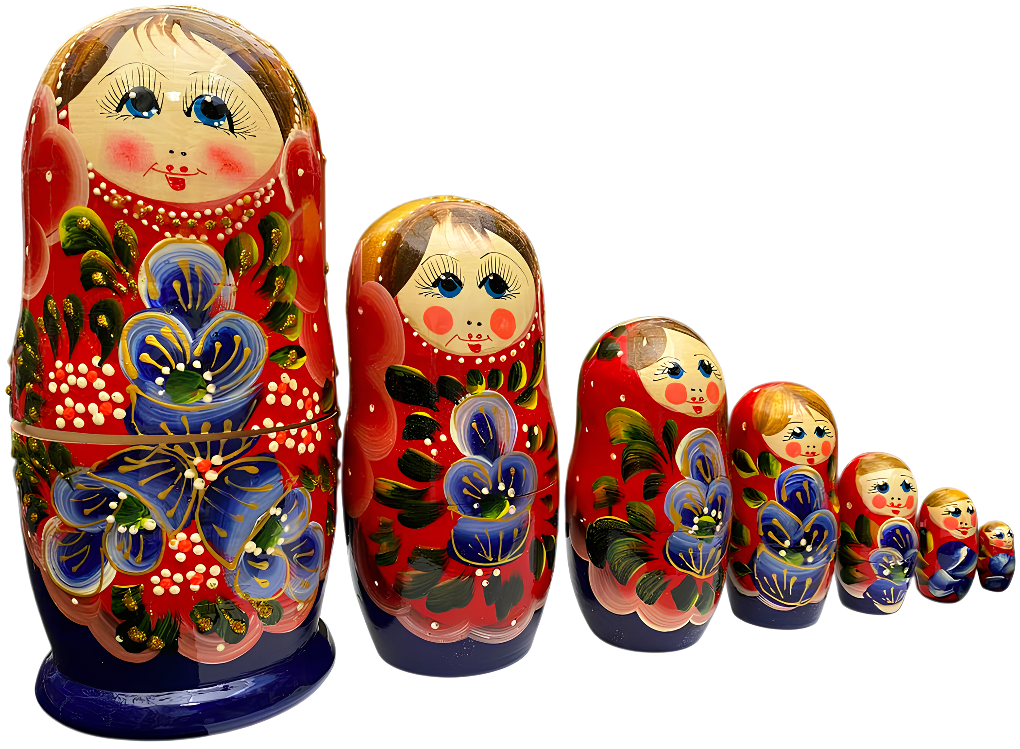 Matrjoschka - Wjatka Blume, 7 Puppen, im Sortiment