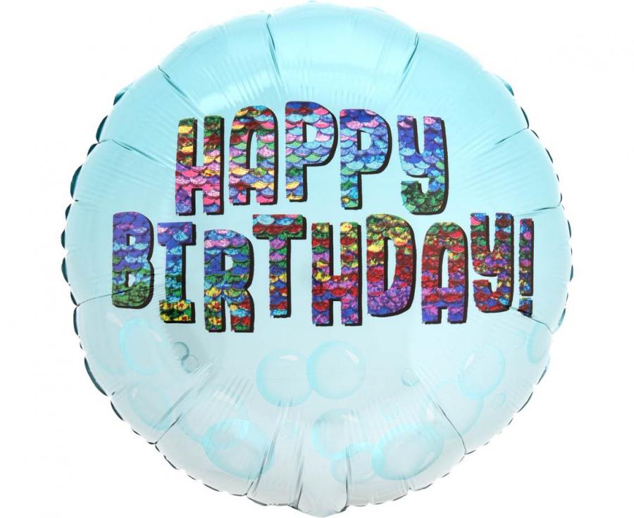 Foil Balloon - Happy Birthday – Rainbow Sequins, 18"