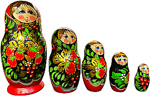 Matrioszka - Wiatka Rumiana, 5 elementów, w asortymencie