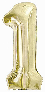 Fooliumballoon number 1, šampanja, 85 cm