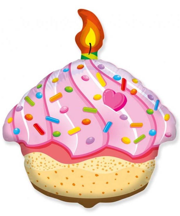 Foil Balloon Muffinka, 24", multicolored