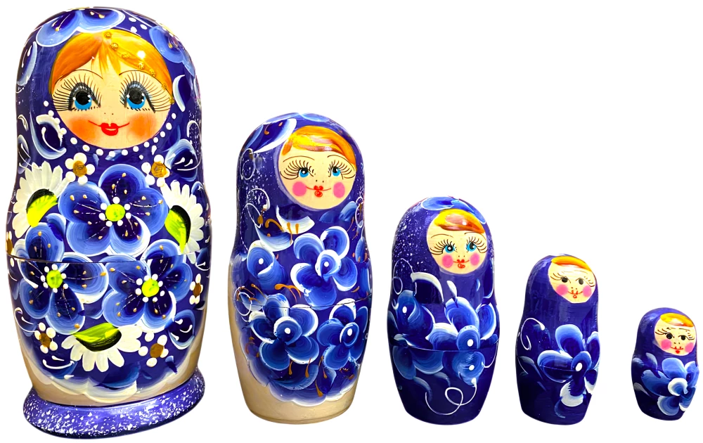 Matrioszka - Królewski kwiat, 5 elementów, w asortymencie