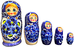 Matrioszka - Królewski kwiat, 5 elementów, w asortymencie