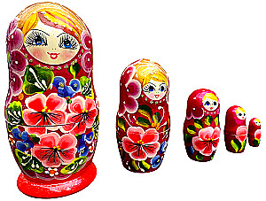 Matrioszka - Czerwona Czarownica, 5 elementów, w asortymencie