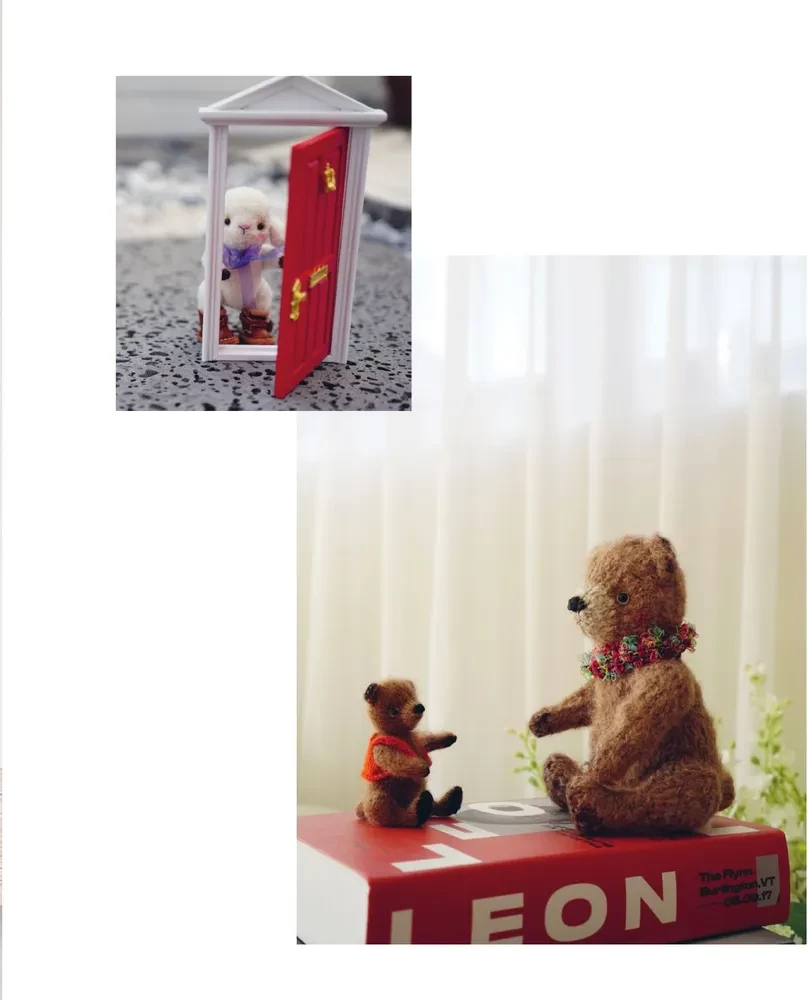 Jointed Toys on Needles. Soft, Fluffy, Mobile