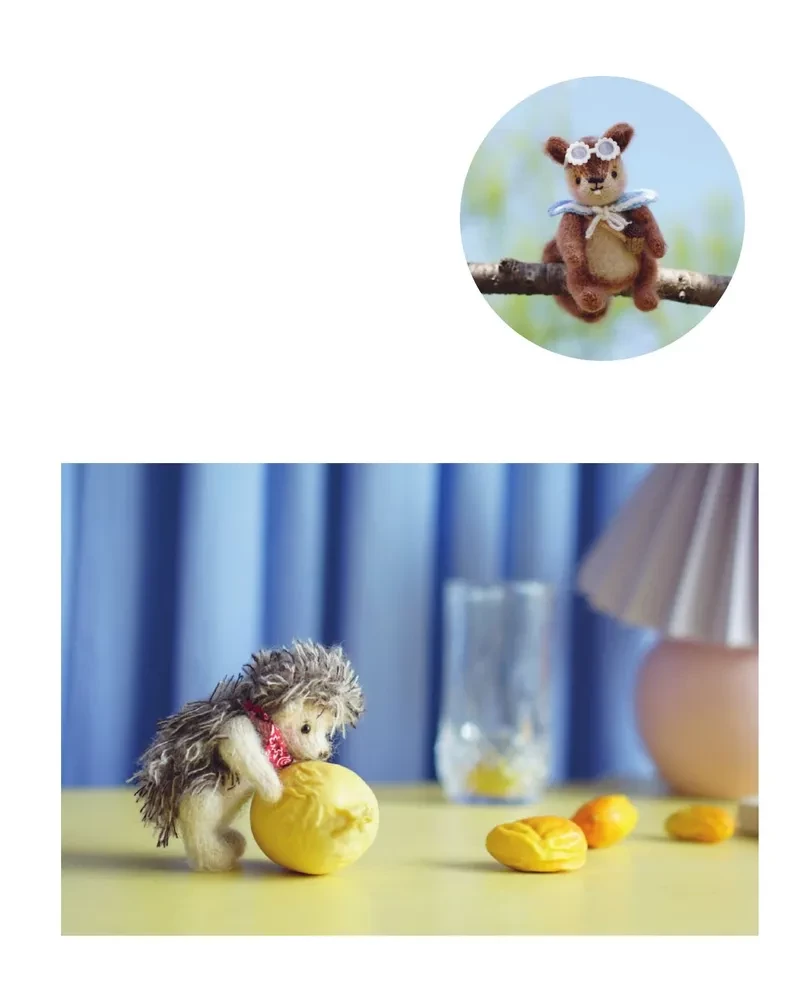 Jointed Toys on Needles. Soft, Fluffy, Mobile