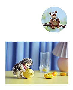 Jointed Toys on Needles. Soft, Fluffy, Mobile