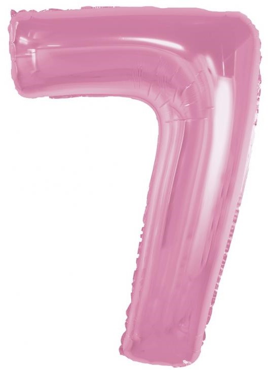 Foil Balloon Number 7, Light Pink, 92 cm