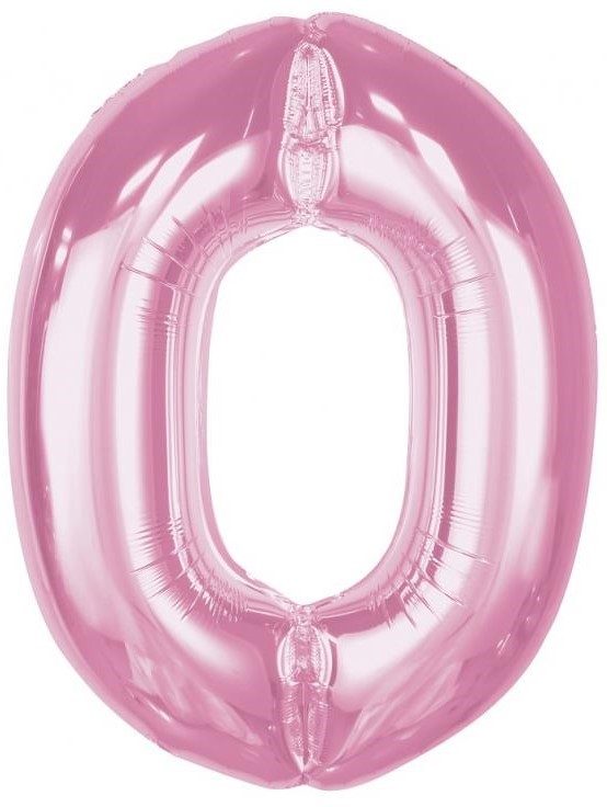 Foil Balloon Number 0, Light Pink, 92 cm