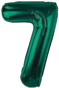 Foil balloon number 7, green, 85 cm