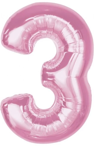 Fooliumkummist number 3, roosa, 92 cm