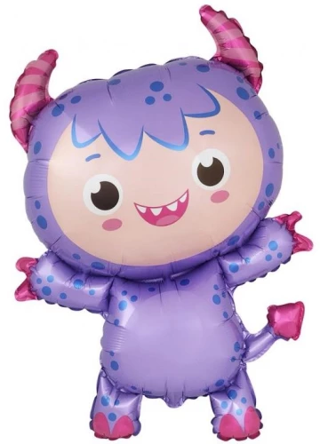 Folienballon - Kleines Monster, lilafarben