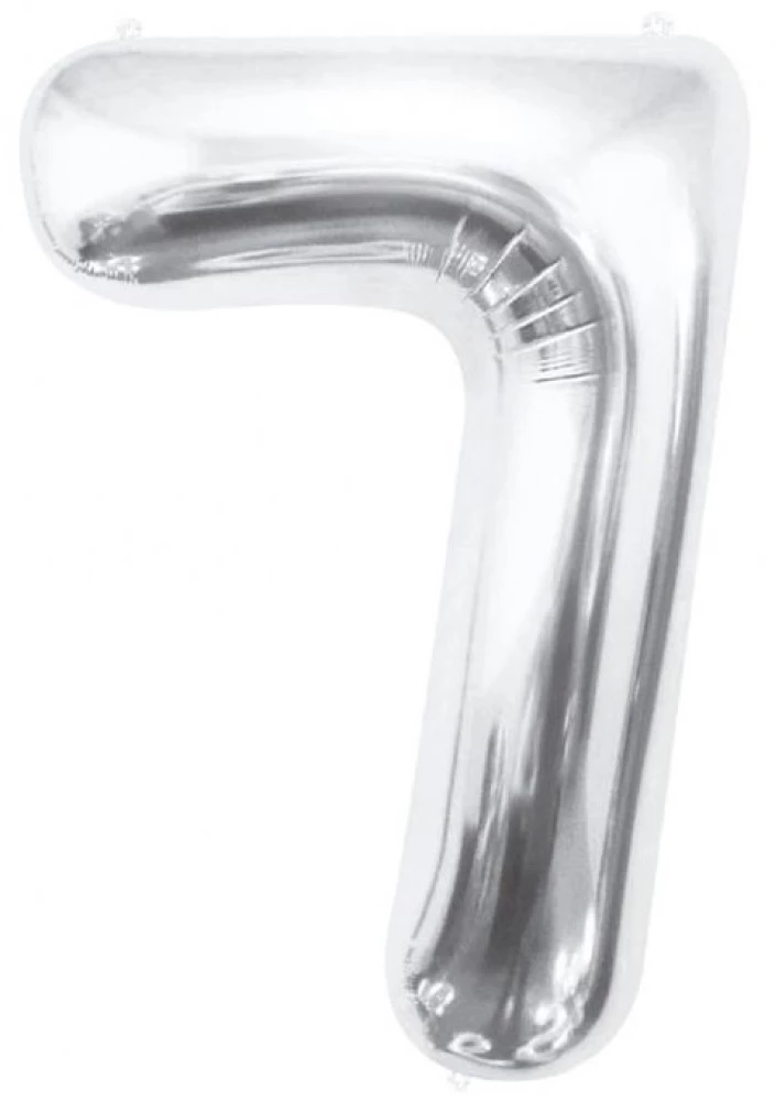 Фольгированный шар-цифра 7, серебряный, 85 см