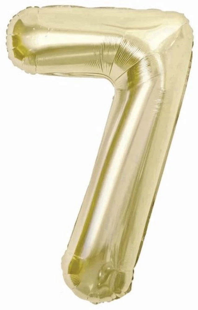 Folijuotas balionas skaičius 7, šampaninė, 85 cm