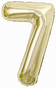 Folijuotas balionas skaičius 7, šampaninė, 85 cm