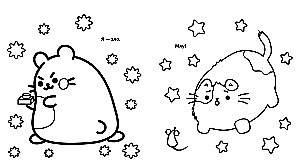 Kotik Pushmyau. Mini Coloring Book with Stickers