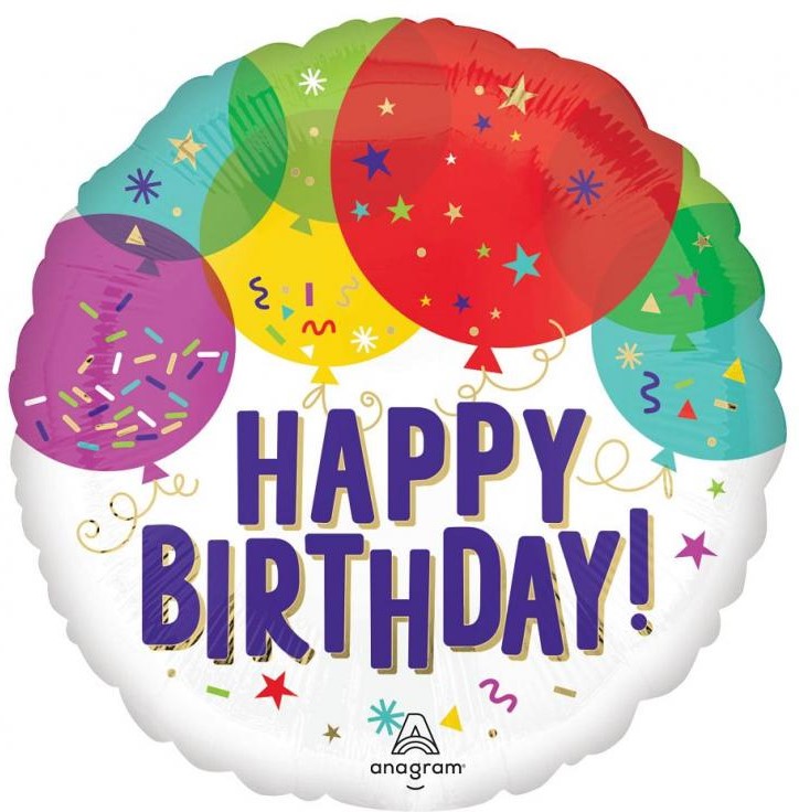 Foil Balloon - Happy Birthday Balloons & Confetti, 46 cm