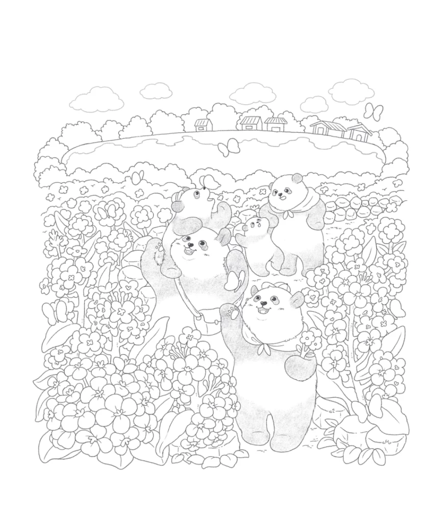Времена года с семьей панд. Раскраски-антистресс, которые подарят теплые чувства