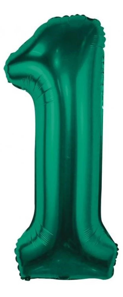 Фольгированный шар цифра 1, зелёный, 85 см