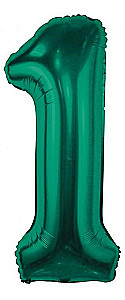 Фольгированный шар цифра 1, зелёный, 85 см