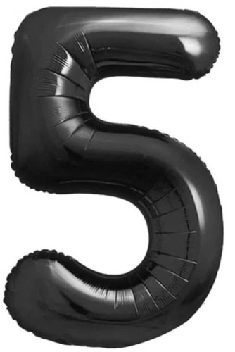 Foolium-balloon number 5, matt must, 85 cm